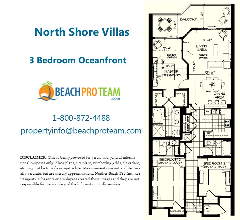 North Shore Villas Floor Plan - 3 Bedroom Oceanfront
